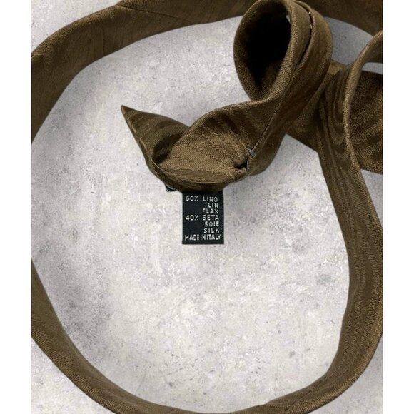 ICEBERG Linen Silk Tie ITALY XL Brown Geometric Art  W:3.6" EUC - Picture 3 of 7